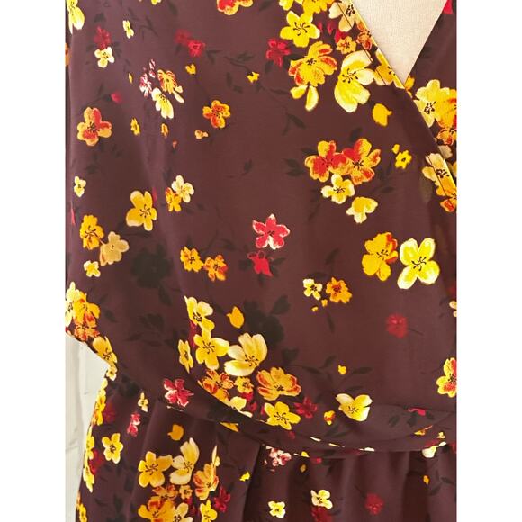 Gibson floral faux wrap top Sz 1X - Picture 2 of 9